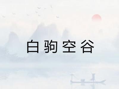 白驹空谷