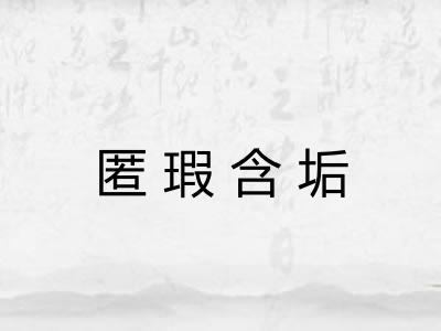 匿瑕含垢