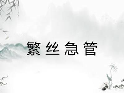 繁丝急管