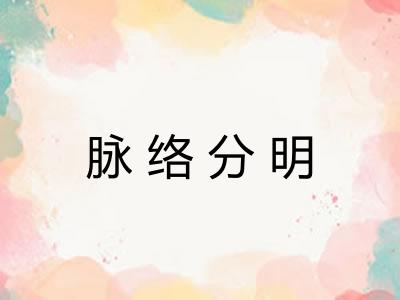 脉络分明