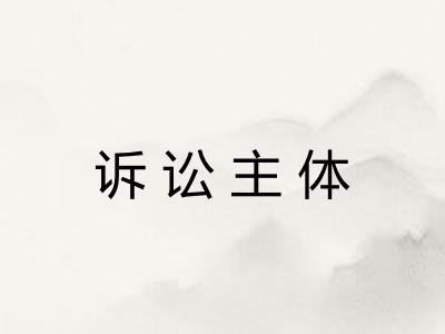 诉讼主体
