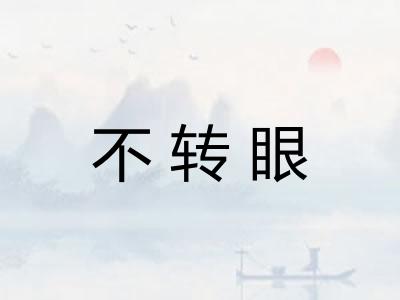 不转眼
