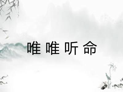 唯唯听命