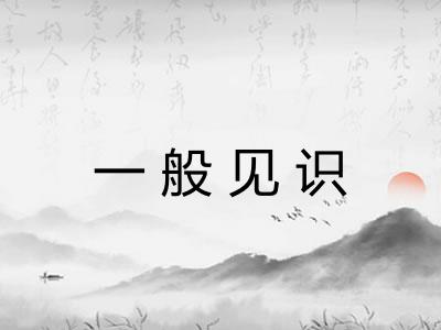 一般见识