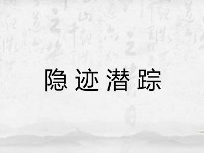隐迹潜踪