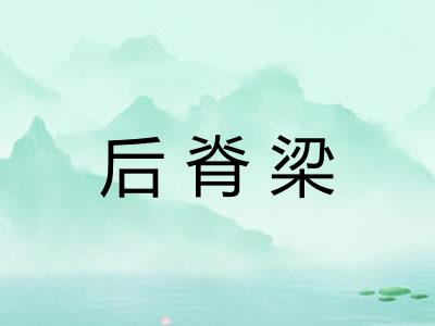 后脊梁