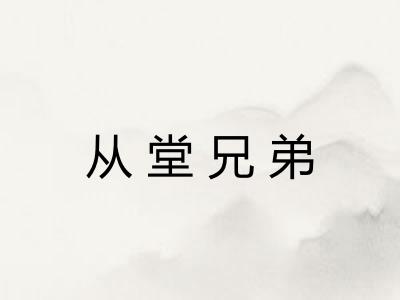 从堂兄弟