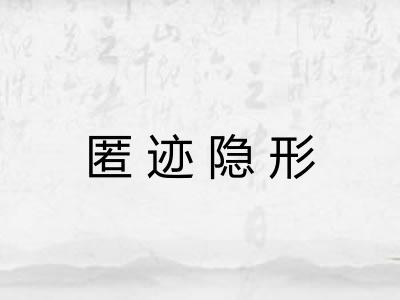 匿迹隐形