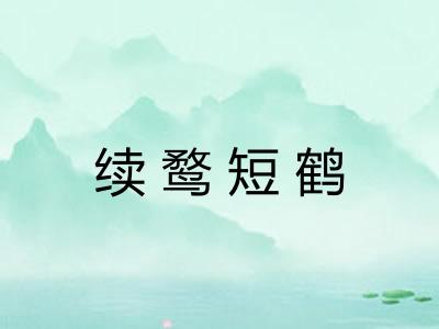 续鹜短鹤
