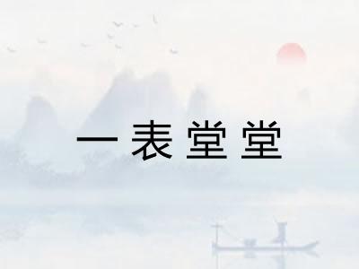 一表堂堂