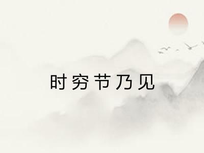 时穷节乃见
