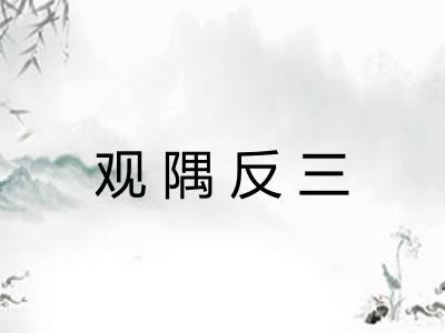 观隅反三