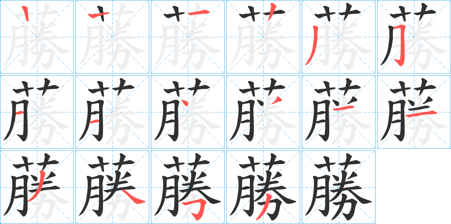 蕂的笔顺分步演示图