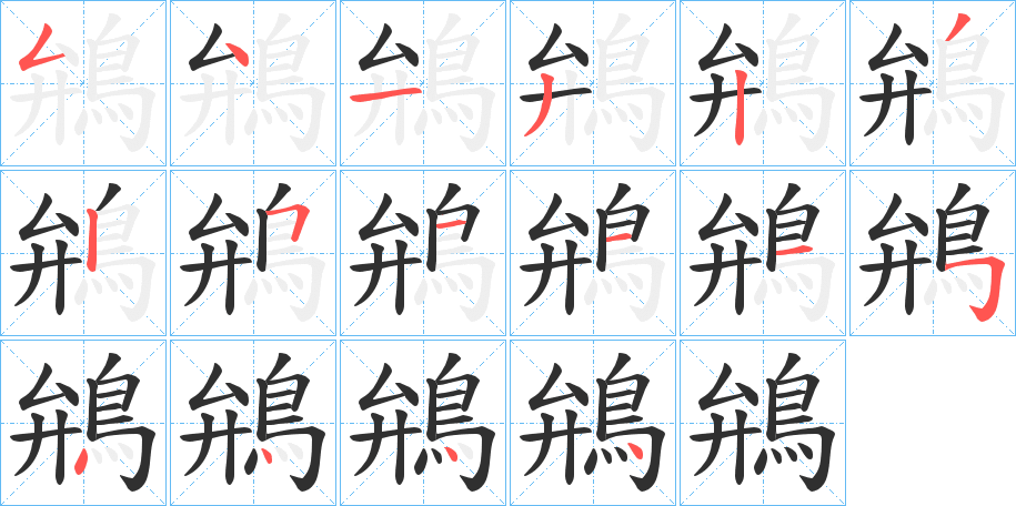 鴘的笔顺分步演示图